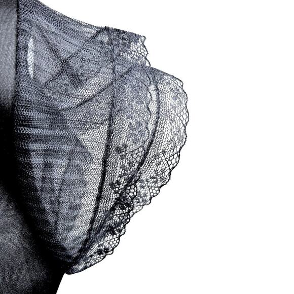 SOLD SOLD SOLD Gothic Whimsigoth Black Lace Dress with keyhole Neck Bow - Picture 8 of 12